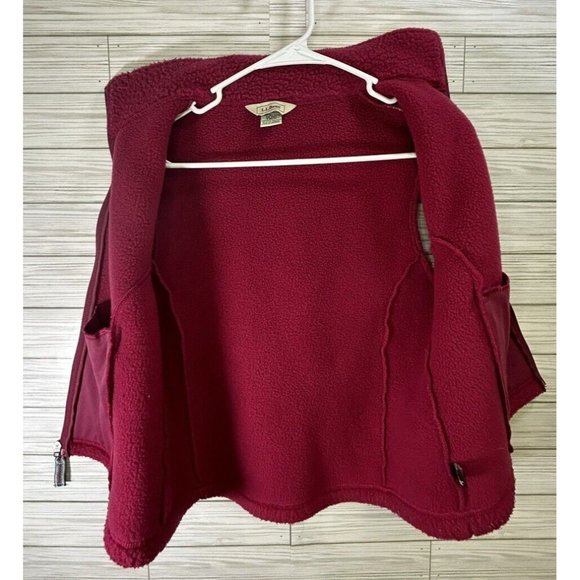 L.L Bean Womens Fleece Sleeveless Vest Regular Size XS Full Zip Maroon Red/Pink - Picture 8 of 11